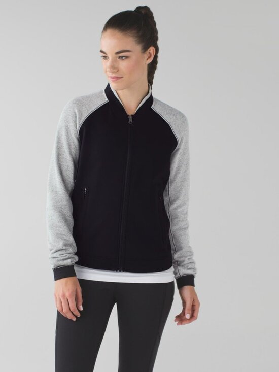 lululemon athletica Jackets & Blazers - Lululemon Var-City Lightweight Bomber Jacket In Black / Heathered Black